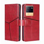 For vivo iQOO Neo6 5G Geometric Stitching Horizontal Flip Leather Phone Case(Red)