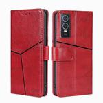 For vivo Y76S/Y74S Geometric Stitching Horizontal Flip Leather Phone Case(Red)