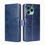 For Honor 60 SE Geometric Stitching Horizontal Flip Leather Phone Case(Blue)