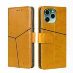 For Honor 60 SE Geometric Stitching Horizontal Flip Leather Phone Case(Yellow)