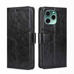 For Honor 60 SE Geometric Stitching Horizontal Flip Leather Phone Case(Black)