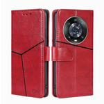 For Honor Magic4 Pro Geometric Stitching Horizontal Flip Leather Phone Case(Red)