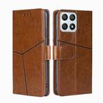 For Honor X30i Geometric Stitching Horizontal Flip Leather Phone Case(Light Brown)