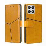 For Honor X30i Geometric Stitching Horizontal Flip Leather Phone Case(Yellow)