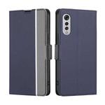 For LG Velvet Twill Texture Side Button Leather Phone Case(Blue)
