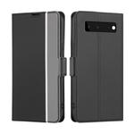 For Google Pixel 6 Twill Texture Side Button Leather Phone Case(Black)