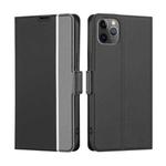 For iPhone 11 Pro Twill Texture Side Button Leather Phone Case (Black)
