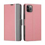 For iPhone 11 Pro Twill Texture Side Button Leather Phone Case (Pink)