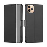 For iPhone 11 Pro Max Twill Texture Side Button Leather Phone Case (Black)