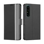 For Sony Xperia 1 IV Twill Texture Side Button Leather Phone Case(Black)