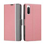 For Sony Xperia 10 IV Twill Texture Side Button Leather Phone Case(Pink)