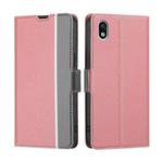 For Sony Xperia Ace III Twill Texture Side Button Leather Phone Case(Pink)