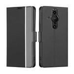 For Sony Xperia Pro-I Twill Texture Side Button Leather Phone Case(Black)