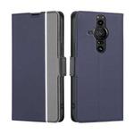 For Sony Xperia Pro-I Twill Texture Side Button Leather Phone Case(Blue)