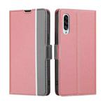 For Samsung Galaxy A90 5G Twill Texture Side Button Leather Phone Case(Pink)