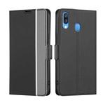For Samsung Galaxy A40 Twill Texture Side Button Leather Phone Case(Black)