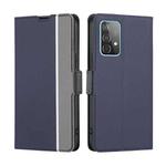 For Samsung Galaxy A52 4G&5G / A52s 5G Twill Texture Side Button Leather Phone Case(Blue)