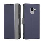 For Samsung Galaxy Feel 2 JP Twill Texture Side Button Leather Phone Case(Blue)