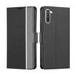 For Samsung Galaxy Note10 Twill Texture Side Button Leather Phone Case(Black)