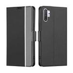 For Samsung Galaxy Note10+ Twill Texture Side Button Leather Phone Case(Black)