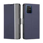 For Samsung Galaxy S10 Lite / A91 / M80s Twill Texture Side Button Leather Phone Case(Blue)