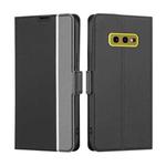 For Samsung Galaxy S10e Twill Texture Side Button Leather Phone Case(Black)