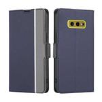 For Samsung Galaxy S10e Twill Texture Side Button Leather Phone Case(Blue)