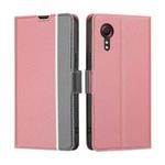 For Samsung Galaxy Xcover 5 Twill Texture Side Button Leather Phone Case(Pink)