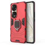 For Honor 70 Pro 5G Shockproof PC + TPU Phone Case with Magnetic Ring Holder(Red)