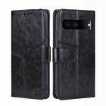 For Google Pixel 7 5G Geometric Stitching Horizontal Flip TPU + PU Leather Phone Case(Black)