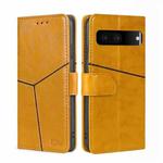 For Google Pixel 7 5G Geometric Stitching Horizontal Flip TPU + PU Leather Phone Case(Yellow)