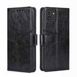 For Samsung Galaxy A03 EU Geometric Stitching Horizontal Flip TPU + PU Leather Phone Case(Black)