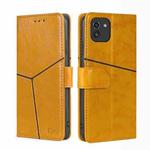 For Samsung Galaxy A03 EU Geometric Stitching Horizontal Flip TPU + PU Leather Phone Case(Yellow)