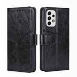 For Samsung Galaxy A23 5G Geometric Stitching Horizontal Flip TPU + PU Leather Phone Case(Black)