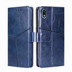 For Sony Xperia Ace III Geometric Stitching Horizontal Flip TPU + PU Leather Phone Case(Blue)