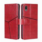 For Sony Xperia Ace III Geometric Stitching Horizontal Flip TPU + PU Leather Phone Case(Red)