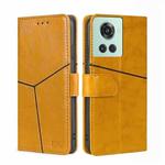 For OnePlus Ace/10R Geometric Stitching Horizontal Flip TPU + PU Leather Phone Case(Yellow)