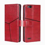 For ZTE Tempo X Geometric Stitching Horizontal Flip TPU + PU Leather Phone Case(Red)