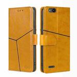 For ZTE Tempo X Geometric Stitching Horizontal Flip TPU + PU Leather Phone Case(Yellow)