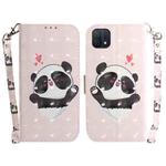 For OPPO A16K 3D Colored Horizontal Flip Leather Phone Case(Heart Panda)