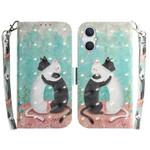 For OPPO A96 5G / Reno7 Z 5G 3D Colored Horizontal Flip Leather Phone Case(Black White Cat)