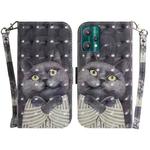 For OPPO Realme 9 Pro 3D Colored Horizontal Flip Leather Phone Case(Hug Cat)