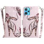 For OPPO Realme 9 Pro+ 3D Colored Horizontal Flip Leather Phone Case(Butterfly High-heeled)