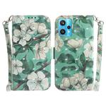 For OPPO Realme 9 Pro+ 3D Colored Horizontal Flip Leather Phone Case(Watercolor Flower)
