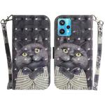 For OPPO Realme 9 Pro+ 3D Colored Horizontal Flip Leather Phone Case(Hug Cat)