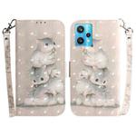 For OPPO Realme 9 Pro+ 3D Colored Horizontal Flip Leather Phone Case(Squirrels)