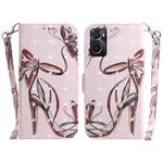 For OPPO Realme 9i / A76 4G / A36 3D Colored Horizontal Flip Leather Phone Case(Butterfly High-heeled)