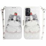 For OPPO Realme 9i / A76 4G / A36 3D Colored Horizontal Flip Leather Phone Case(Cute Cat)