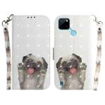 For OPPO Realme C21Y 3D Colored Horizontal Flip Leather Phone Case(Pug)