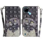 For OPPO Realme C21Y 3D Colored Horizontal Flip Leather Phone Case(Hug Cat)